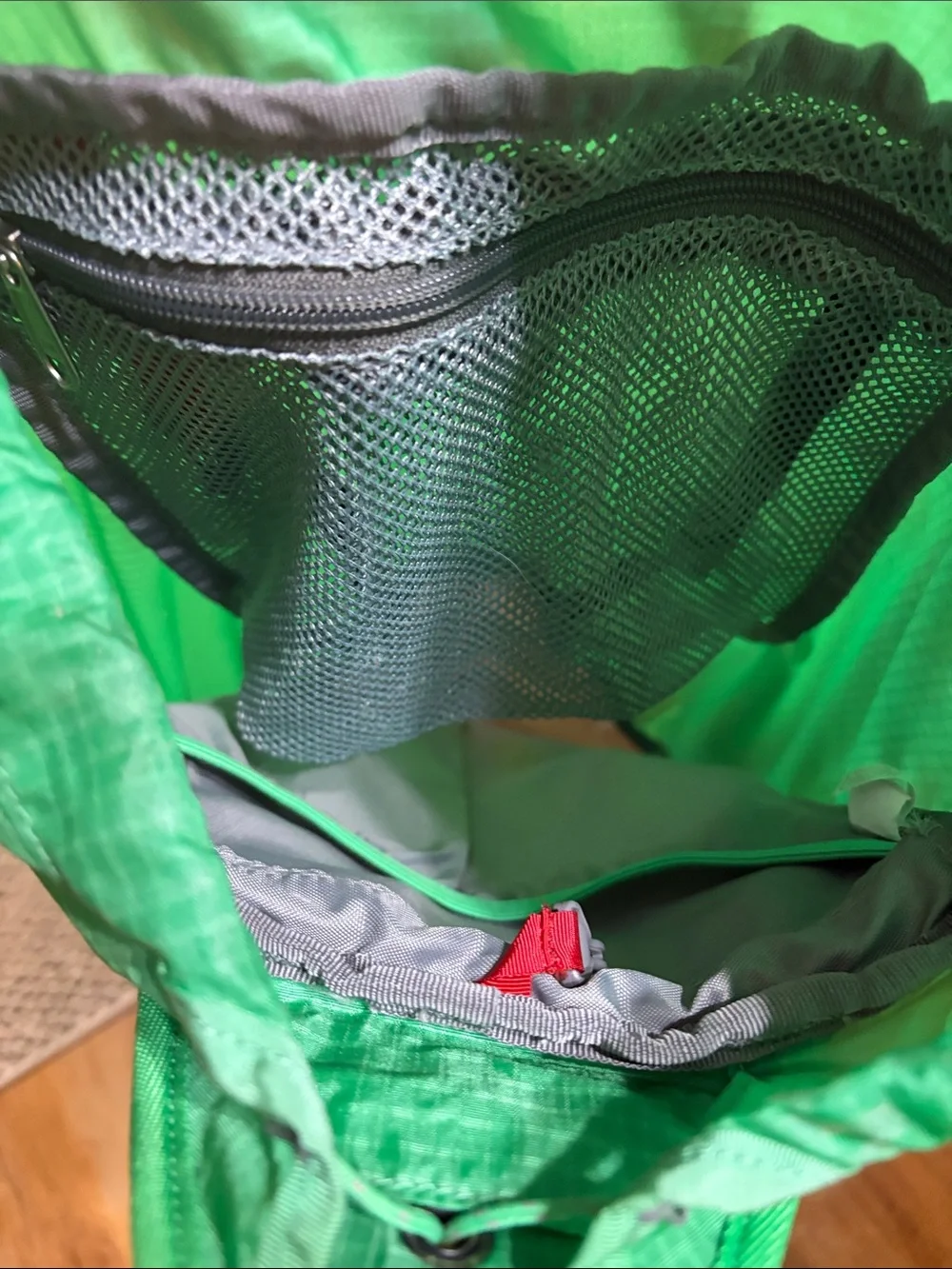 REI Bright Green flash 18 Daypack backpack with Gray Accents